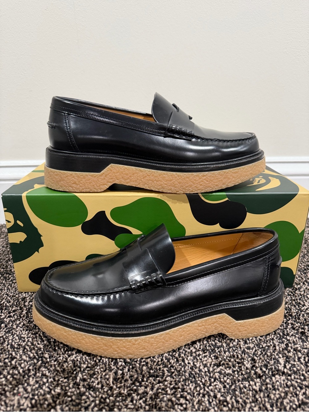 Hermes Black Calfskin Leather Dublin Loafers Shoes